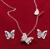Women's Minimalist Butterfly Pendant Necklace In Electroplated Titanium Steel With O Chain Elegant Collarbone Jewelry