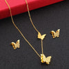 Women's Minimalist Butterfly Pendant Necklace In Electroplated Titanium Steel With O Chain Elegant Collarbone Jewelry