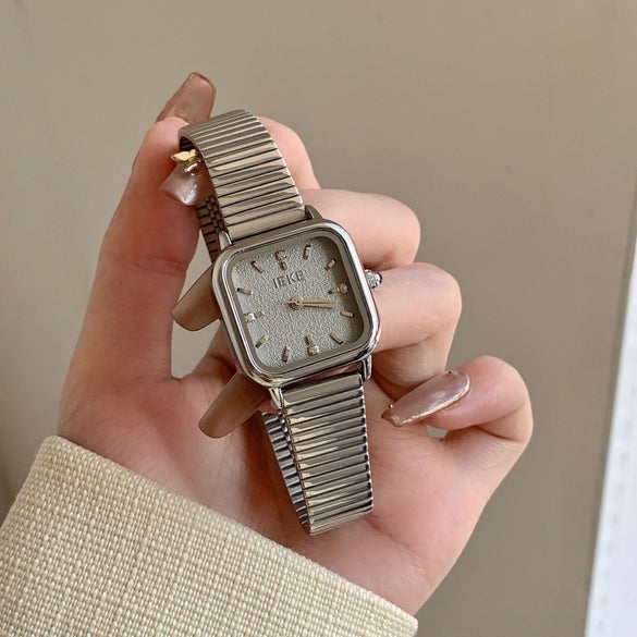 Women's Minimalist Cold Style Square Steel Band Quartz Watch