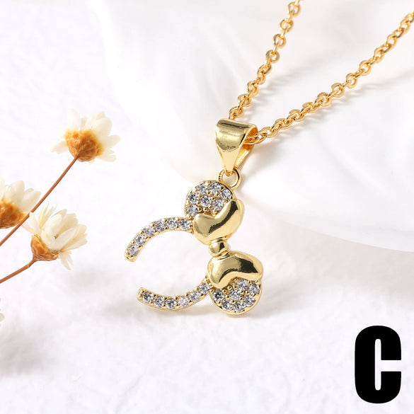 Women's Minimalist Copper Animal Zodiac Pendant Necklace With Gold Plated Electroplating