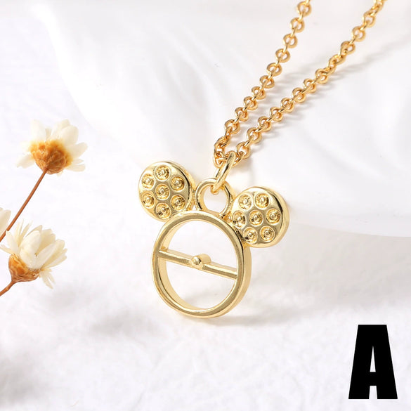 Women's Minimalist Copper Animal Zodiac Pendant Necklace With Gold Plated Electroplating