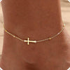 Women's Minimalist Copper Cross Anklet With Geometric Design Stackable Fashion Foot Jewelry