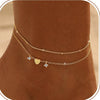 Women's Minimalist Copper Cross Anklet With Geometric Design Stackable Fashion Foot Jewelry