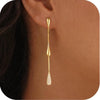 Women's Minimalist Copper Drop Earrings With Bowknot Design Electroplated Fashion Bridal Gift Jewelry