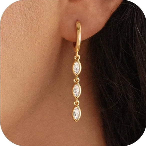 Women's Minimalist Copper Drop Earrings With Bowknot Design Electroplated Fashion Bridal Gift Jewelry