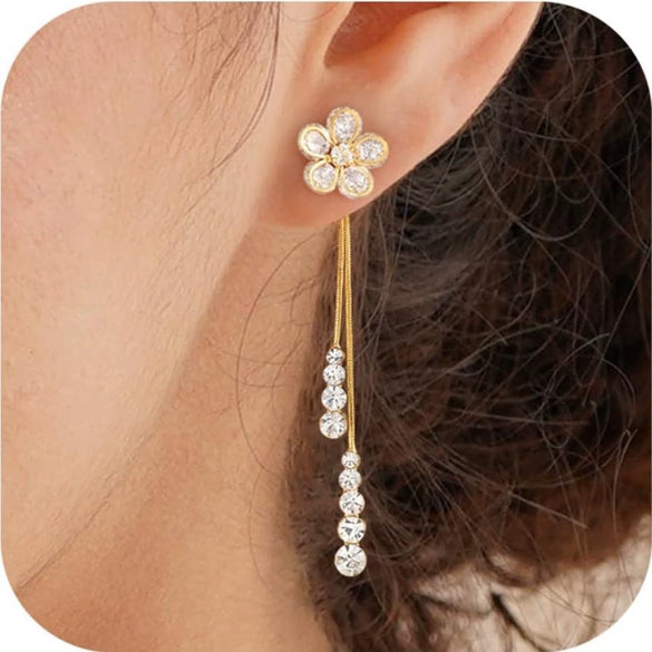 Women's Minimalist Copper Drop Earrings With Bowknot Design Electroplated Fashion Bridal Gift Jewelry