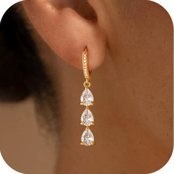 Women's Minimalist Copper Drop Earrings With Bowknot Design Electroplated Fashion Bridal Gift Jewelry