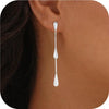 Women's Minimalist Copper Drop Earrings With Bowknot Design Electroplated Fashion Bridal Gift Jewelry