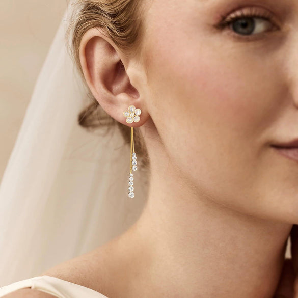 Women's Minimalist Copper Drop Earrings With Bowknot Design Electroplated Fashion Bridal Gift Jewelry