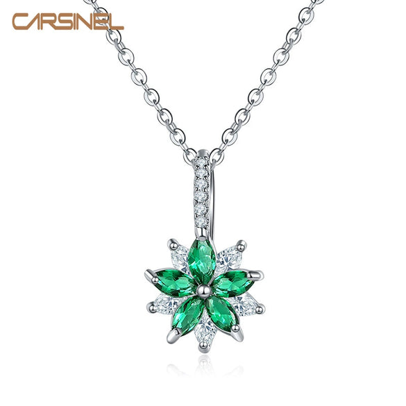 Women's Minimalist Copper Flower Necklace With Zircon Pendant Regular Chain Fashion Jewelry