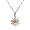 Women's Minimalist Copper Flower Necklace With Zircon Pendant Regular Chain Fashion Jewelry