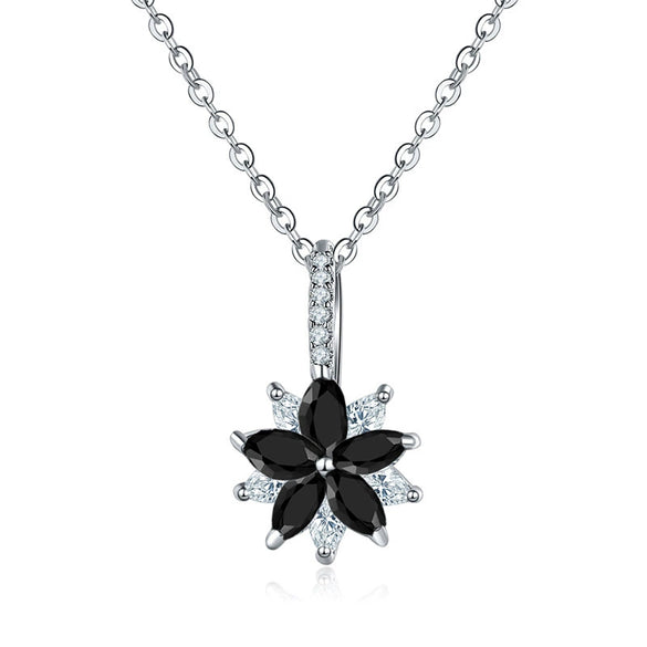 Women's Minimalist Copper Flower Necklace With Zircon Pendant Regular Chain Fashion Jewelry