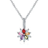 Women's Minimalist Copper Flower Necklace With Zircon Pendant Regular Chain Fashion Jewelry