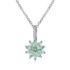 Women's Minimalist Copper Flower Necklace With Zircon Pendant Regular Chain Fashion Jewelry