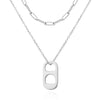 Women's Minimalist Copper Soda Cap Pendant Necklace With Double Layer Paperclip Chain Geometric Electroplated Clavicle Jewelry