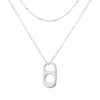 Women's Minimalist Copper Soda Cap Pendant Necklace With Double Layer Paperclip Chain Geometric Electroplated Clavicle Jewelry