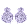 Women's Minimalist Drop Shape Beaded Alloy Earrings Handmade Exaggerated Statement Earrings With Electroplated Finish