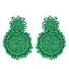 Women's Minimalist Drop Shape Beaded Alloy Earrings Handmade Exaggerated Statement Earrings With Electroplated Finish