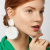 Women's Minimalist Drop Shape Beaded Alloy Earrings Handmade Exaggerated Statement Earrings With Electroplated Finish