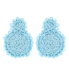 Women's Minimalist Drop Shape Beaded Alloy Earrings Handmade Exaggerated Statement Earrings With Electroplated Finish