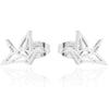 Women's Minimalist Electroplated Stainless Steel Clear Hollow Paper Crane Earrings With Elegant Animalinspired Design