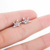 Women's Minimalist Electroplated Stainless Steel Clear Hollow Paper Crane Earrings With Elegant Animalinspired Design