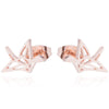 Women's Minimalist Electroplated Stainless Steel Clear Hollow Paper Crane Earrings With Elegant Animalinspired Design