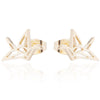 Women's Minimalist Electroplated Stainless Steel Clear Hollow Paper Crane Earrings With Elegant Animalinspired Design