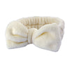 Women's Minimalist Fabric Headband And Wrist Band Set With Bow Tie Design