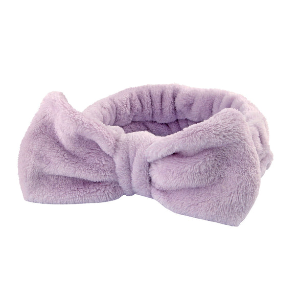 Women's Minimalist Fabric Headband And Wrist Band Set With Bow Tie Design