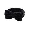 Women's Minimalist Fabric Headband And Wrist Band Set With Bow Tie Design
