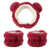 Women's Minimalist Fabric Headband And Wrist Band Set With Bow Tie Design