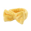 Women's Minimalist Fabric Headband And Wrist Band Set With Bow Tie Design