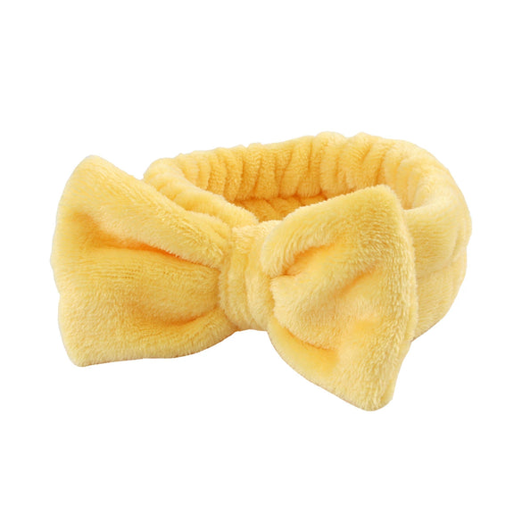 Women's Minimalist Fabric Headband And Wrist Band Set With Bow Tie Design