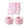 Women's Minimalist Fabric Headband And Wrist Band Set With Bow Tie Design