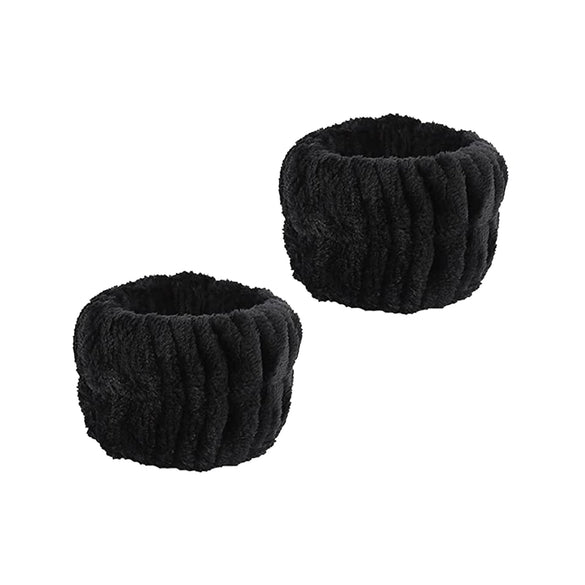 Women's Minimalist Fabric Headband And Wrist Band Set With Bow Tie Design
