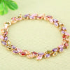 Women's Minimalist Floral Brass Zircon Crystal Bracelet Electroplated All Match High End Fashion Jewelry