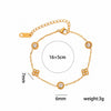 Women's Minimalist Floral Circle Zircon Bracelet In Gold Plated Titanium Steel With Light Luxury Fashion Design