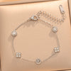 Women's Minimalist Floral Circle Zircon Bracelet In Gold Plated Titanium Steel With Light Luxury Fashion Design