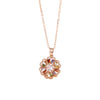 Women's Minimalist Flower Necklace With Artificial Zircon Copper Pendant Rose Gold Electroplated O Chain Jewelry