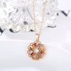 Women's Minimalist Flower Necklace With Artificial Zircon Copper Pendant Rose Gold Electroplated O Chain Jewelry