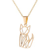 Women's Minimalist Fox Pendant Necklace Stainless Steel Hollow Animal Design With Electroplated Finish And Ochain