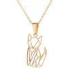 Women's Minimalist Fox Pendant Necklace Stainless Steel Hollow Animal Design With Electroplated Finish And Ochain