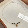 Women's Minimalist Geometric Alloy Choker Necklace With Electroplating And Brown Leather