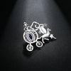 Women's Minimalist Geometric Animal Brooch With Zircon Inlay Electroplated Copper Corsage Pin And Clothing Accessory