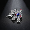 Women's Minimalist Geometric Animal Brooch With Zircon Inlay Electroplated Copper Corsage Pin And Clothing Accessory