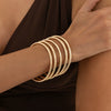 Women’s Minimalist Geometric Arc Cuff Bracelet In Plated Iron With Slim Layered Design For Modern Everyday Styling