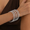 Women’s Minimalist Geometric Arc Cuff Bracelet In Plated Iron With Slim Layered Design For Modern Everyday Styling