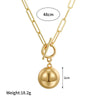 Women's Minimalist Geometric Ball Necklace With Paper Clip Chain Hip Hop Style Fashion Accessory