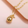 Women's Minimalist Geometric Ball Necklace With Paper Clip Chain Hip Hop Style Fashion Accessory